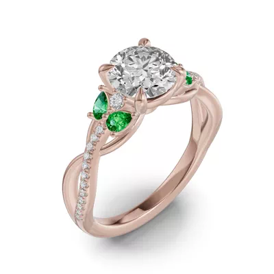 Papillon Twist Pavé Tsavorite Engagement Ring