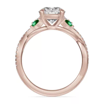 Papillon Twist Pavé Tsavorite Engagement Ring