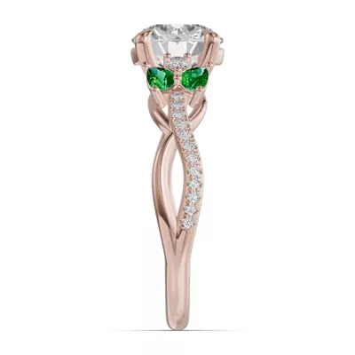 Papillon Twist Pavé Tsavorite Engagement Ring