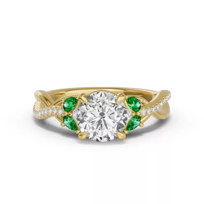 Papillon Twist Pavé Tsavorite Engagement Ring