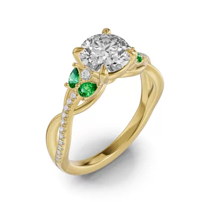 Papillon Twist Pavé Tsavorite Engagement Ring