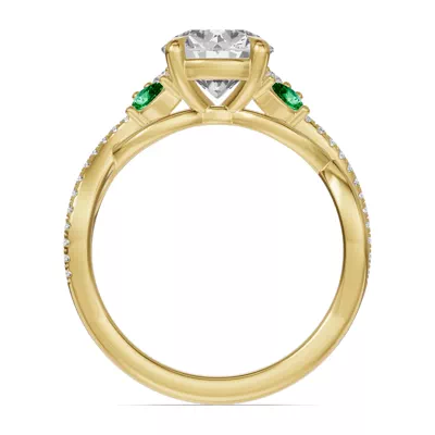 Papillon Twist Pavé Tsavorite Engagement Ring