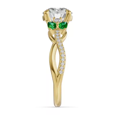 Papillon Twist Pavé Tsavorite Engagement Ring