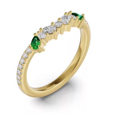 Papillon Pavé Tsavorite Band