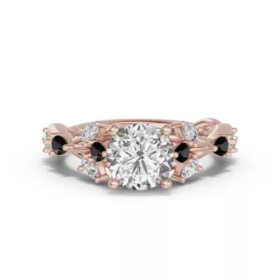 Botanical Twist Black Diamond Engagement Ring