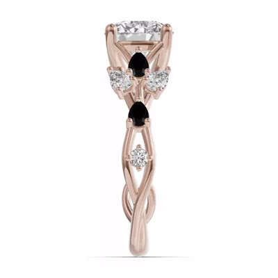 Botanical Twist Black Diamond Engagement Ring