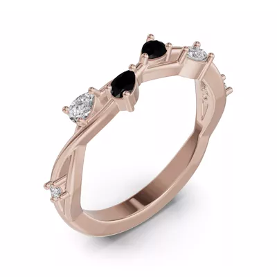 Botanical Twist Black Diamond Band