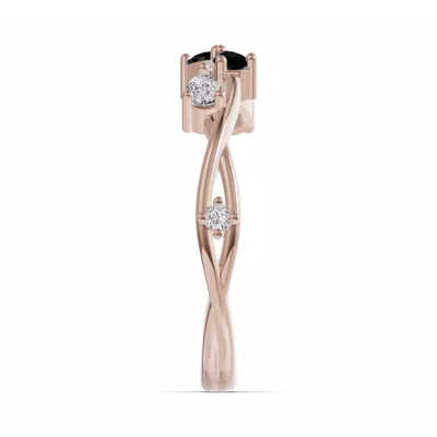 Botanical Twist Black Diamond Band