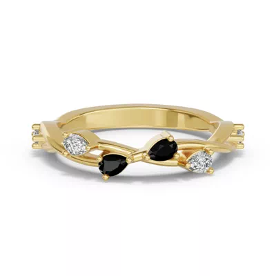 Botanical Twist Black Diamond Band