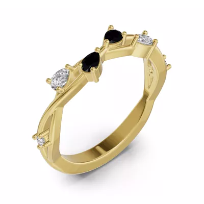 Botanical Twist Black Diamond Band