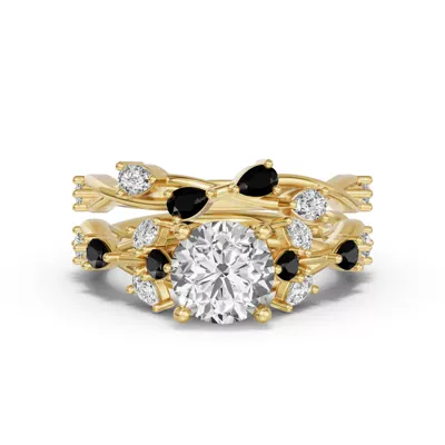 Botanical Twist Black Diamond Band