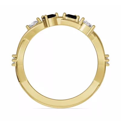 Botanical Twist Black Diamond Band