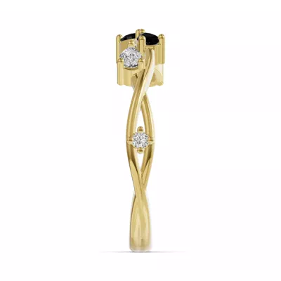 Botanical Twist Black Diamond Band