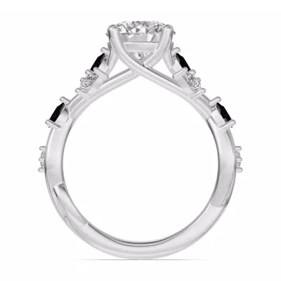 Botanical Twist Black Diamond Engagement Ring
