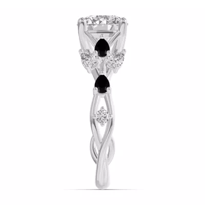 Botanical Twist Black Diamond Engagement Ring