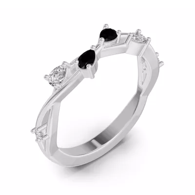 Botanical Twist Black Diamond Band