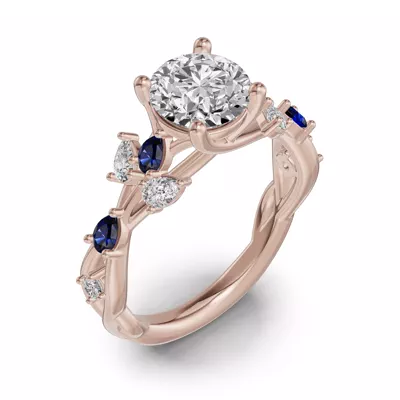 Botanical Twist Sapphire Engagement Ring