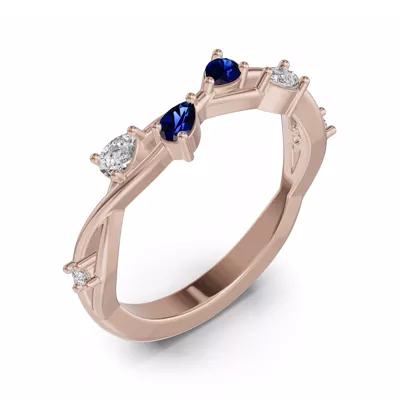 Botanical Twist Sapphire Band