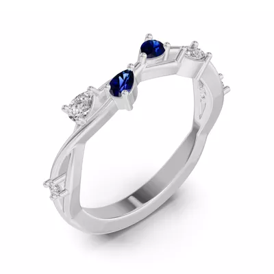 Botanical Twist Sapphire Band