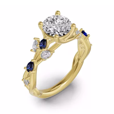 Botanical Twist Sapphire Engagement Ring