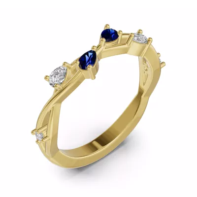 Botanical Twist Sapphire Band