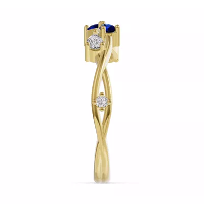 Botanical Twist Sapphire Band