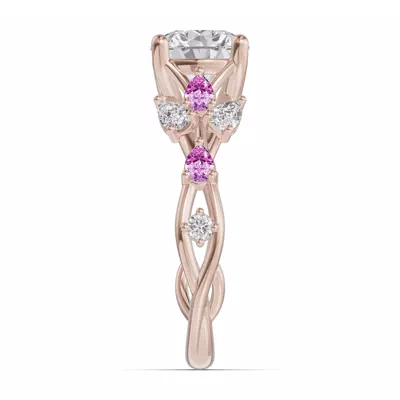 Botanical Twist Pink Sapphire Engagement Ring