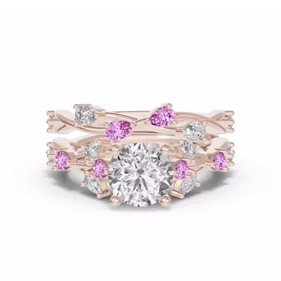 Botanical Twist Pink Sapphire Band