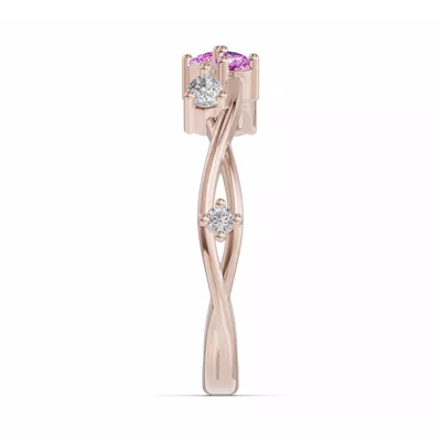 Botanical Twist Pink Sapphire Band