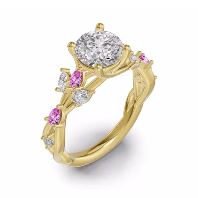 Botanical Twist Pink Sapphire Engagement Ring