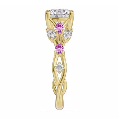 Botanical Twist Pink Sapphire Engagement Ring
