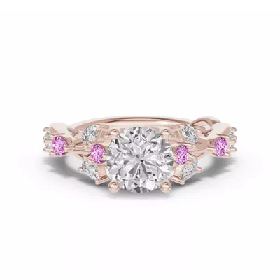 Botanical Twist Pink Sapphire Engagement Ring