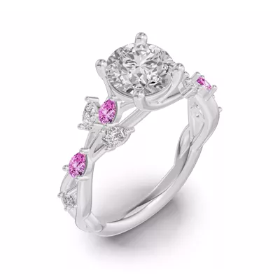 Botanical Twist Pink Sapphire Engagement Ring