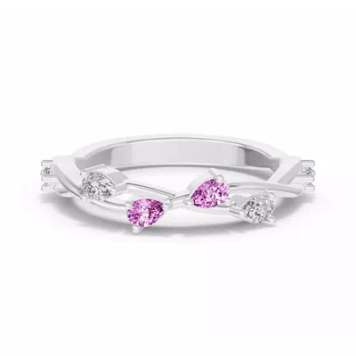 Botanical Twist Pink Sapphire Band