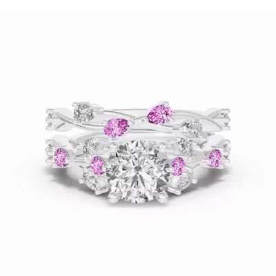 Botanical Twist Pink Sapphire Band