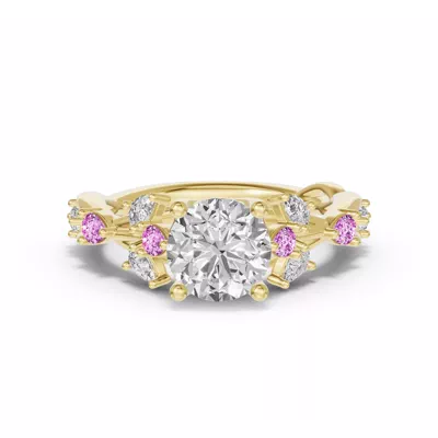 Botanical Twist Pink Sapphire Engagement Ring