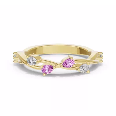 Botanical Twist Pink Sapphire Band