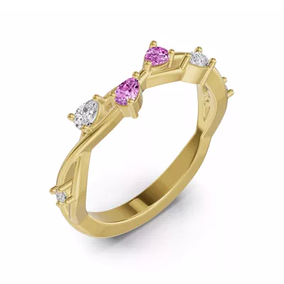 Botanical Twist Pink Sapphire Band