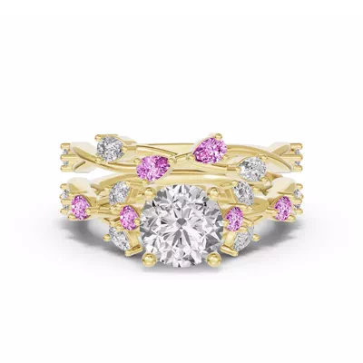 Botanical Twist Pink Sapphire Band