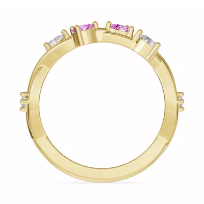 Botanical Twist Pink Sapphire Band