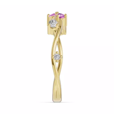 Botanical Twist Pink Sapphire Band