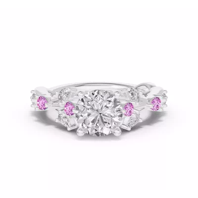 Botanical Twist Pink Sapphire Engagement Ring