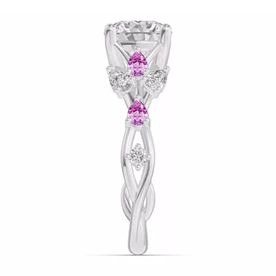 Botanical Twist Pink Sapphire Engagement Ring