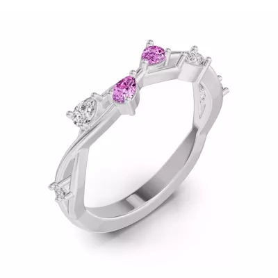 Botanical Twist Pink Sapphire Band