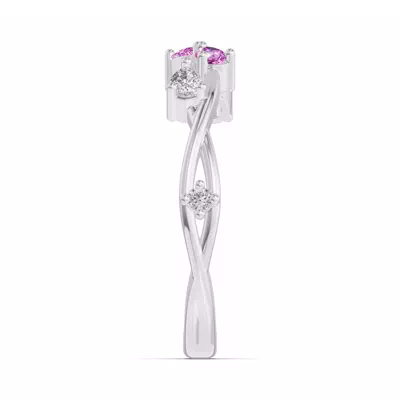 Botanical Twist Pink Sapphire Band