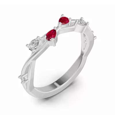 Botanical Twist Ruby Band