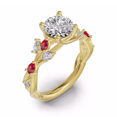 Botanical Twist Ruby Engagement Ring