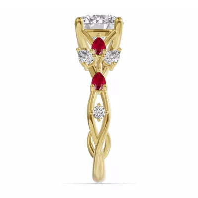 Botanical Twist Ruby Engagement Ring
