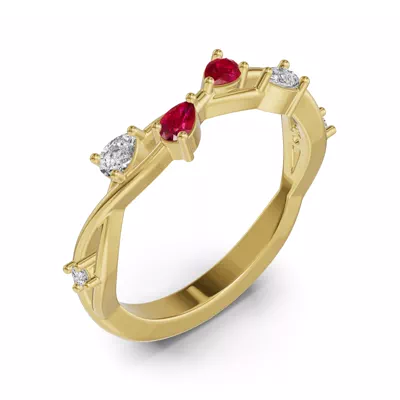 Botanical Twist Ruby Band