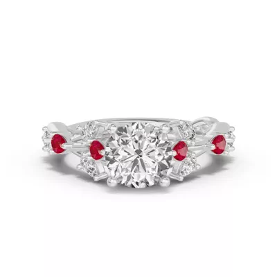 Botanical Twist Ruby Engagement Ring